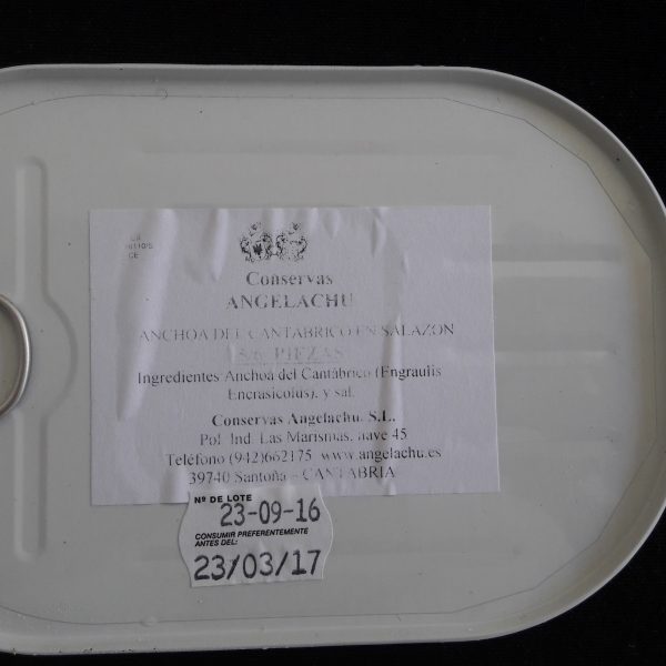 Lata de anchoas en salazon Angelachu