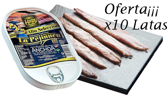 Pack 10 Lata de anchoas Hansa linda playa