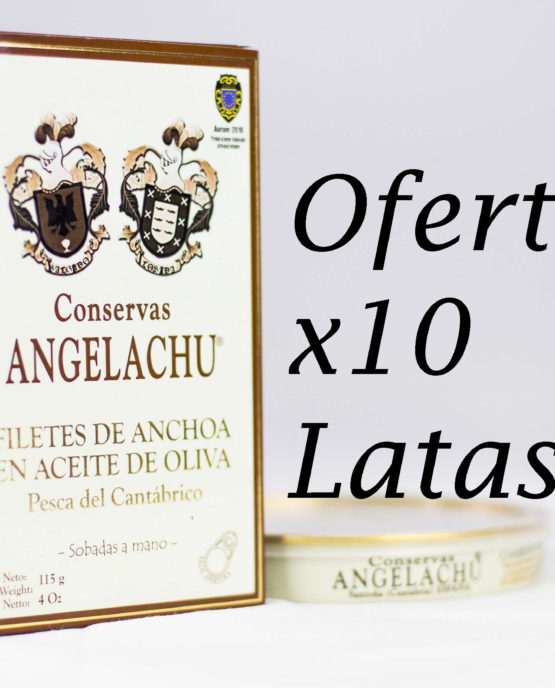 10 Latas de anchoas doble cero Angelachu